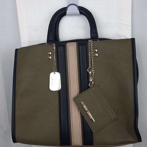 Steve Madden Tote Bag Army Green and Black - Picture 5 of 12